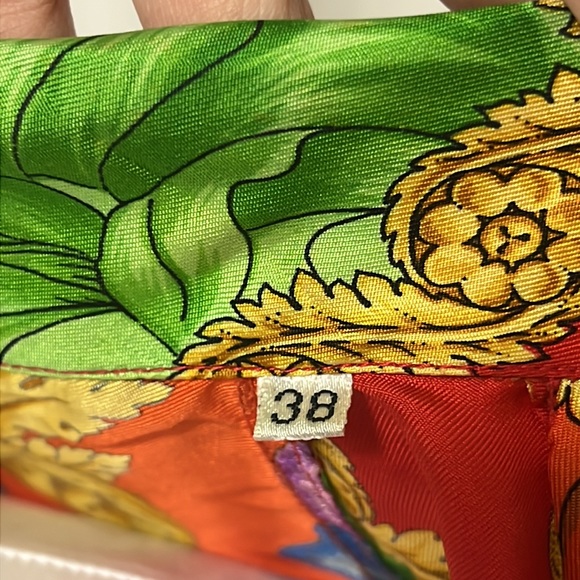 Gianni Versace Vintage SS 1993 Paradise Lost Printed Silk Off Shoulder Blouse - Picture 6 of 16